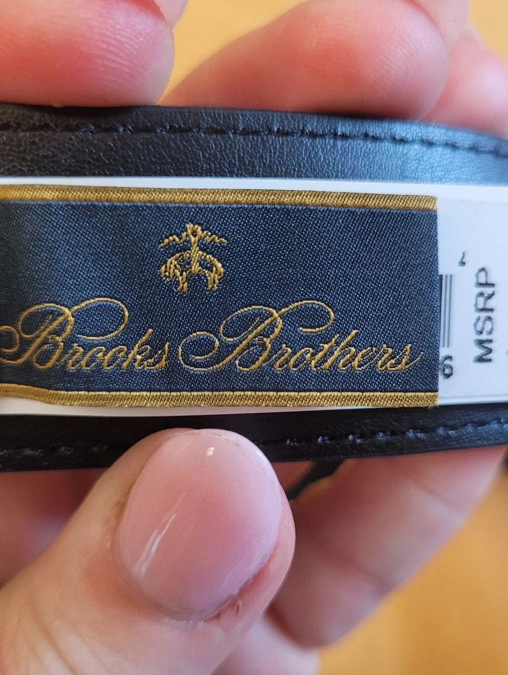 Black Leather Belt Brooks Brothers Genuine Leather Silver Buckle 44 New